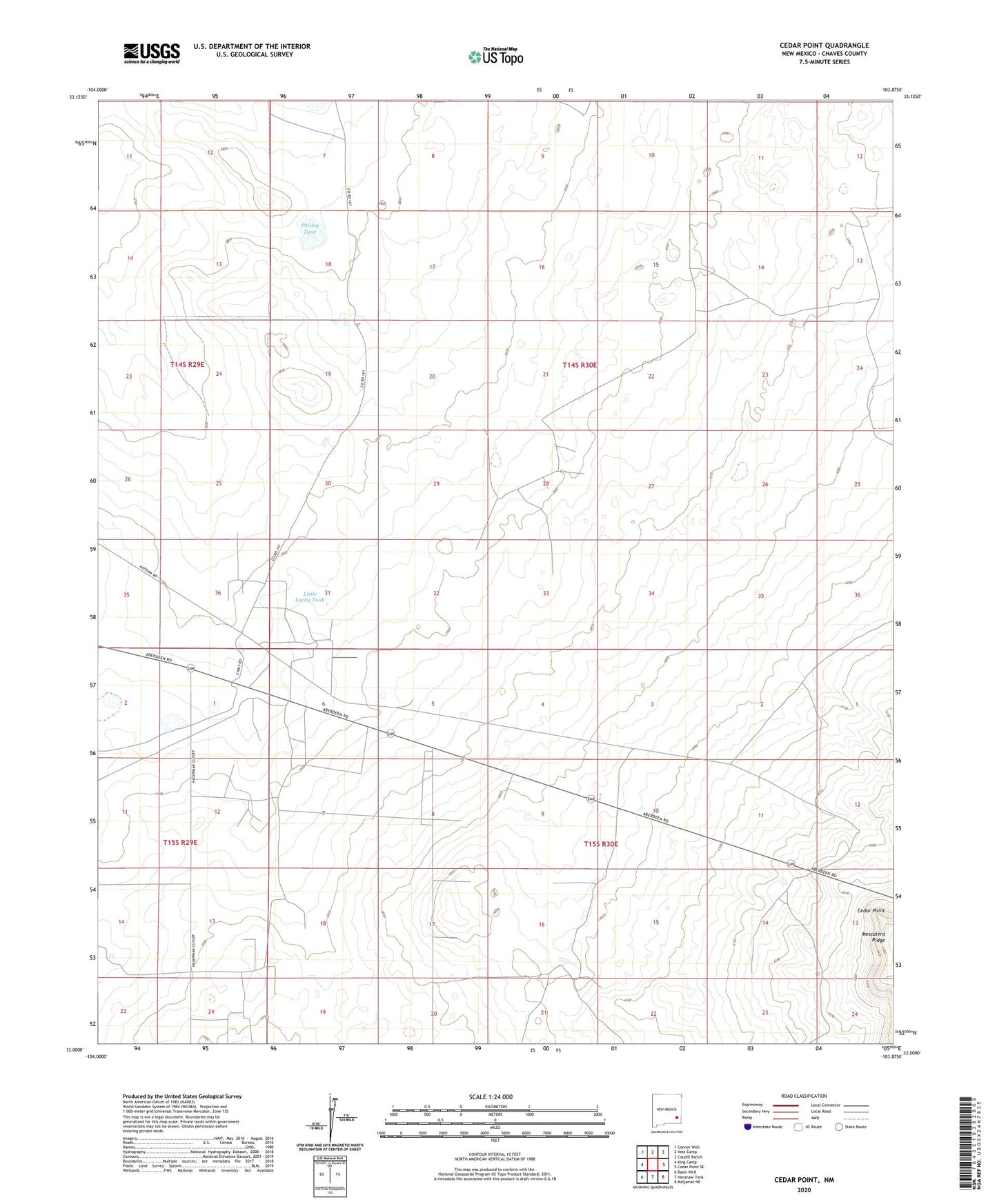 Cedar Point New Mexico US Topo Map Image