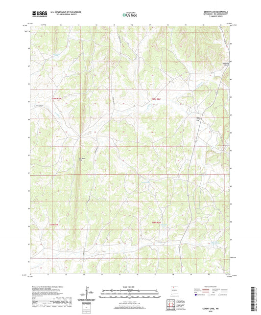 Cement Lake New Mexico US Topo Map Image