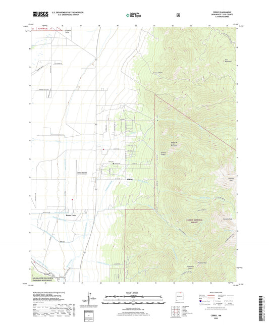 Cerro New Mexico US Topo Map Image