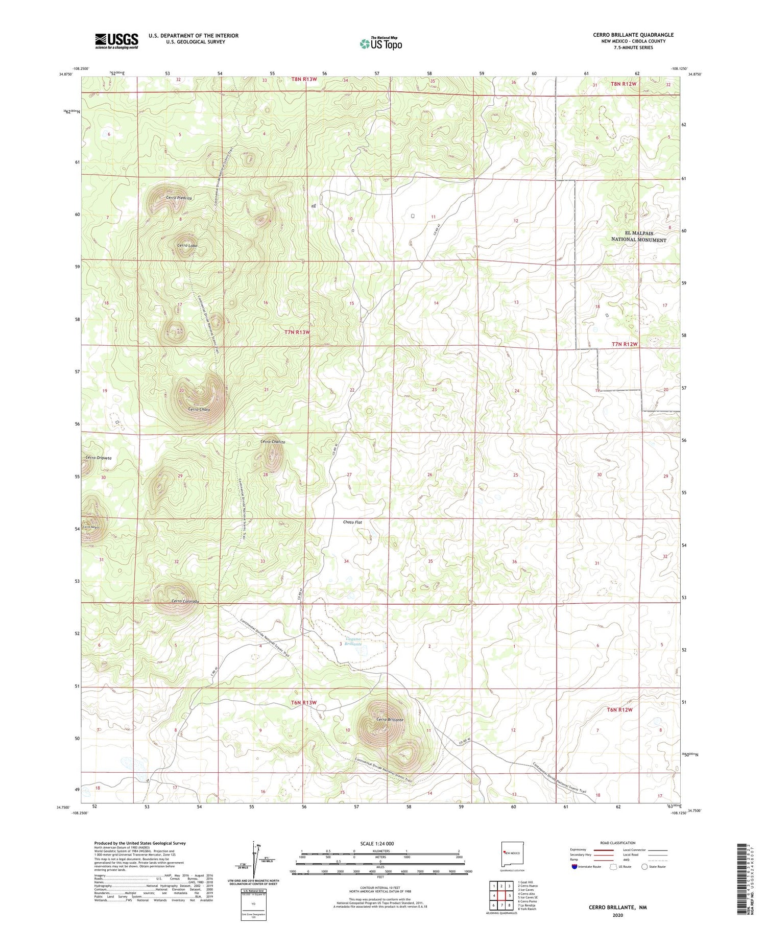 Cerro Brillante New Mexico US Topo Map Image