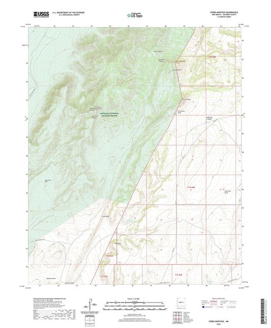 Cerro Montoso New Mexico US Topo Map Image