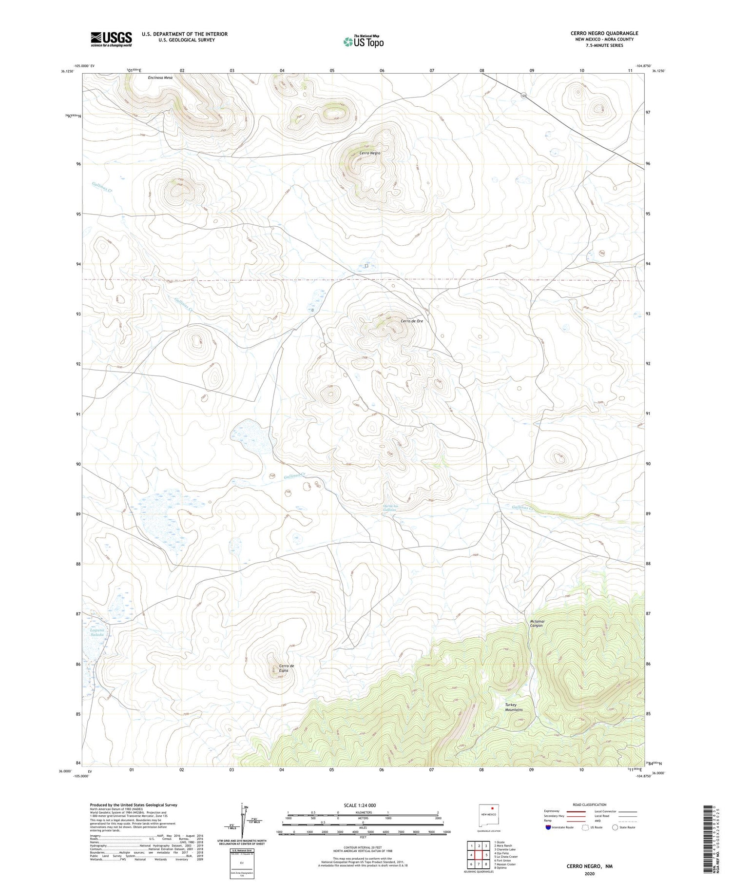 Cerro Negro New Mexico US Topo Map Image