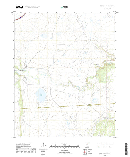 Cherry Valley Lake New Mexico US Topo Map Image