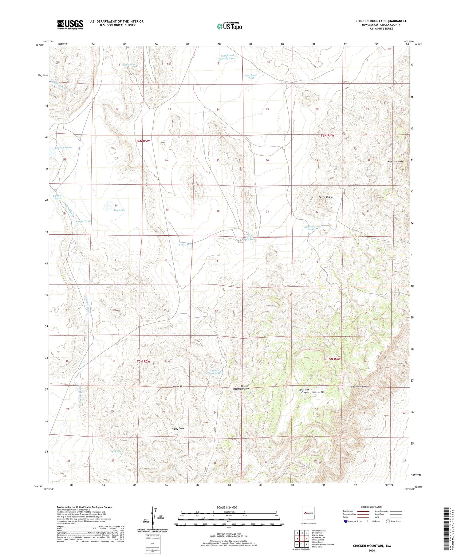 Chicken Mountain New Mexico US Topo Map Image