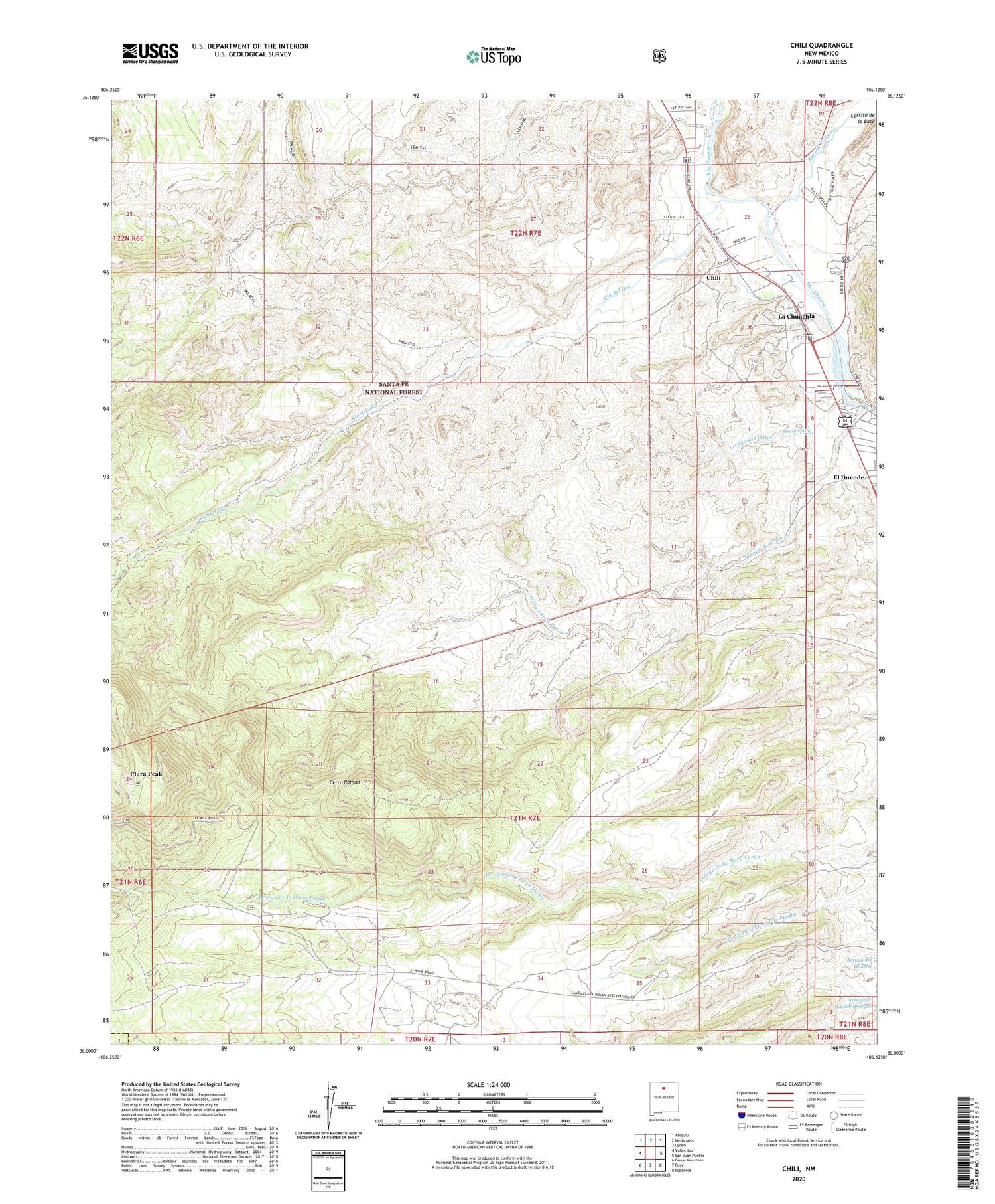 Chili New Mexico US Topo Map Image