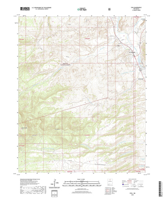 Chili New Mexico US Topo Map Image