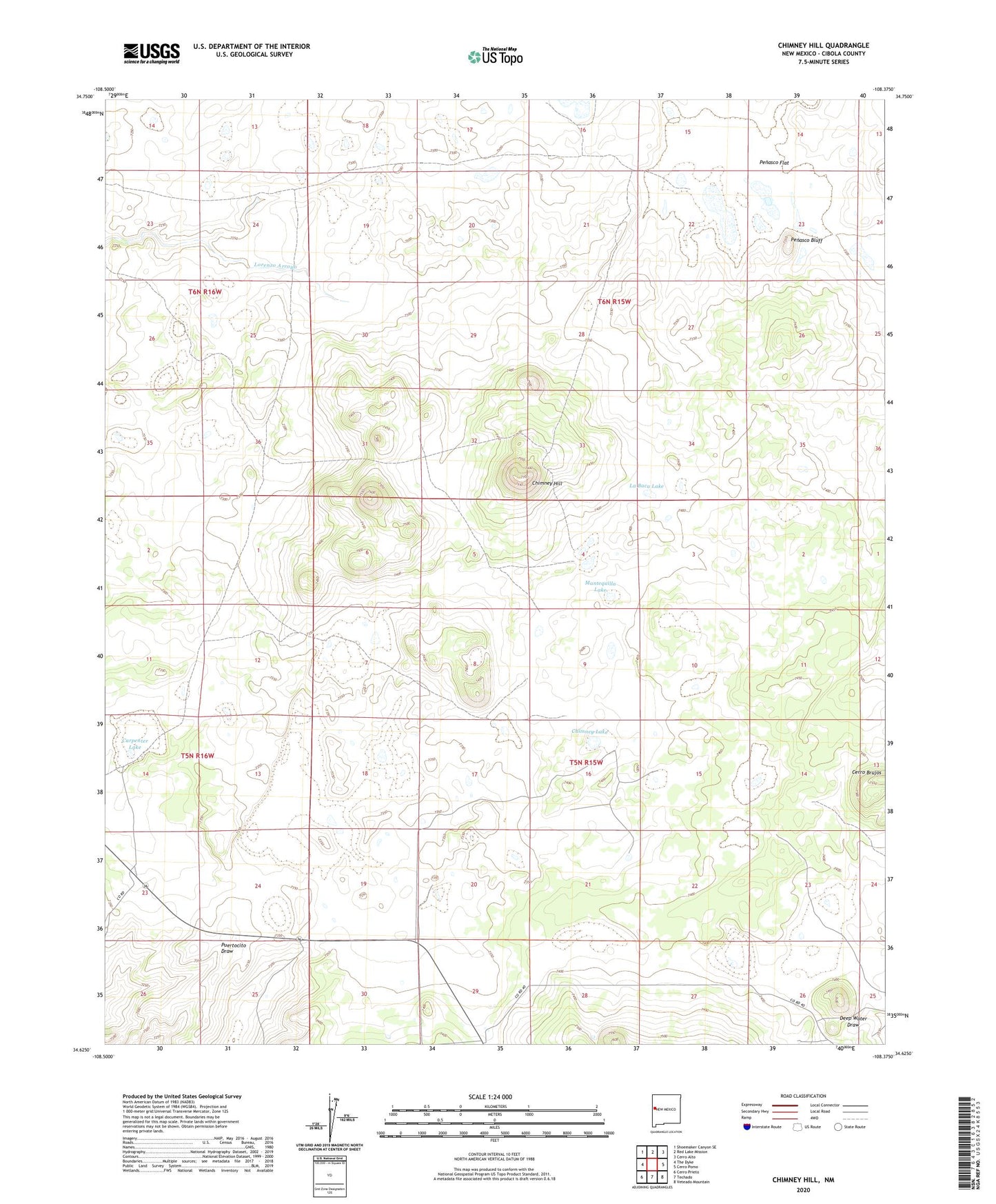 Chimney Hill New Mexico US Topo Map Image