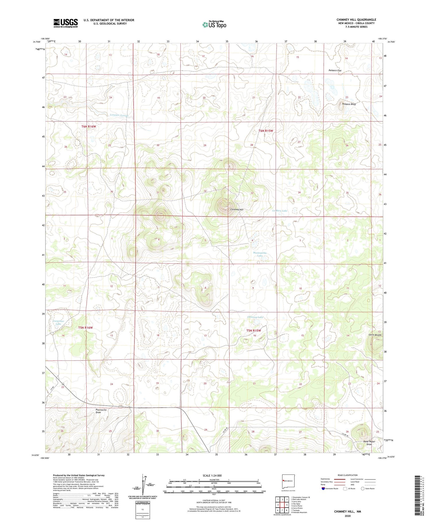 Chimney Hill New Mexico US Topo Map Image