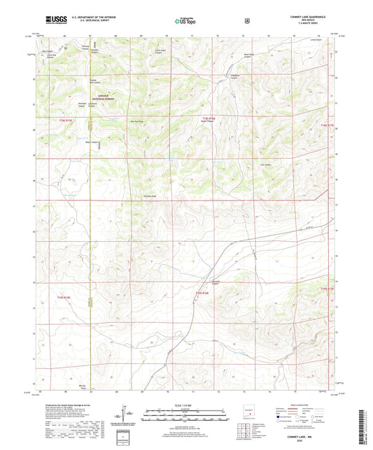 Chimney Lake New Mexico US Topo Map Image