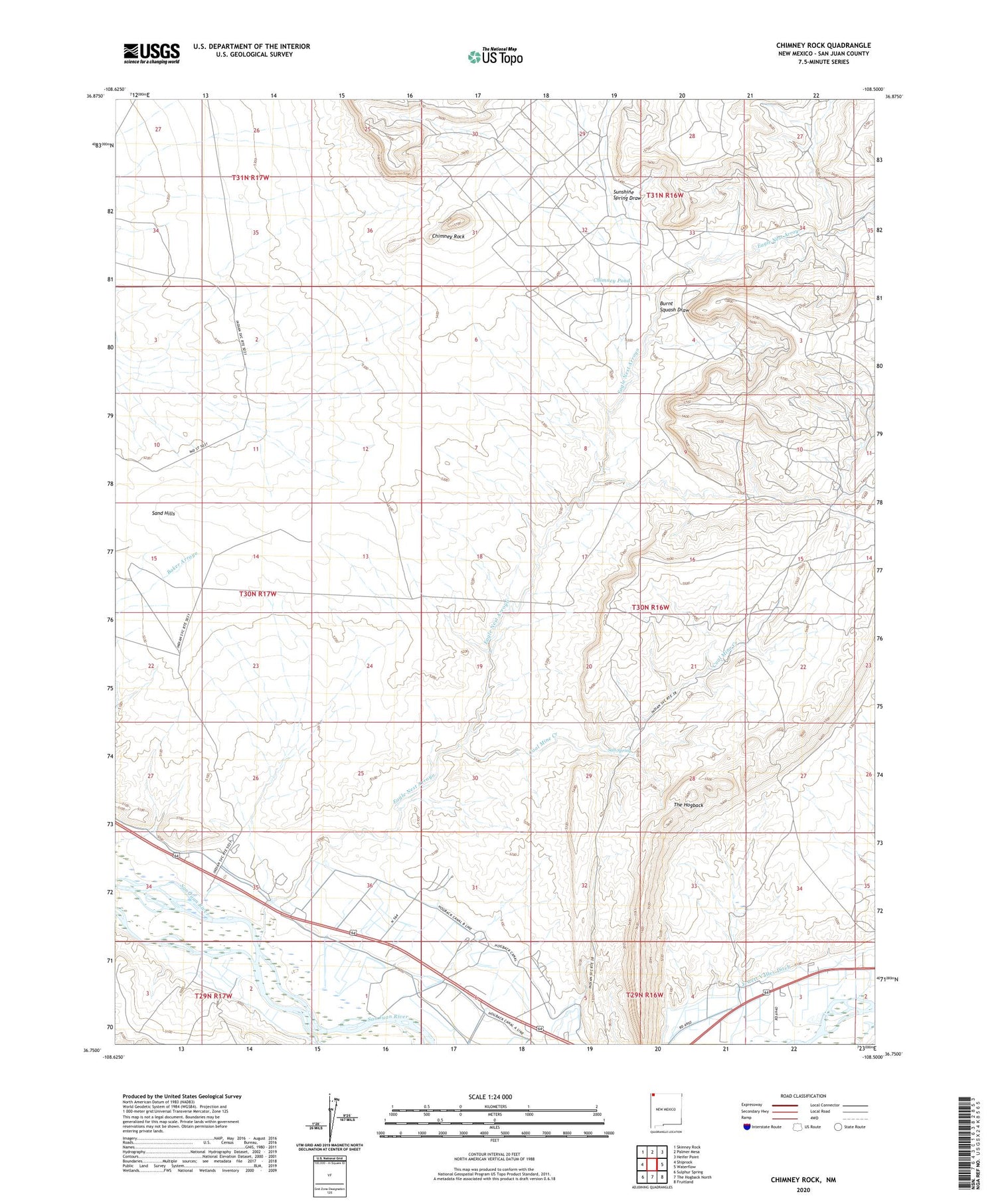 Chimney Rock New Mexico US Topo Map Image