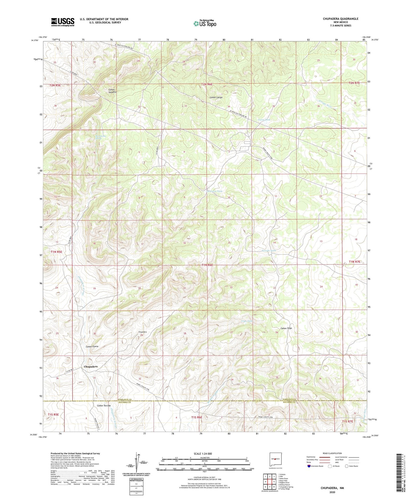 Chupadera New Mexico US Topo Map Image