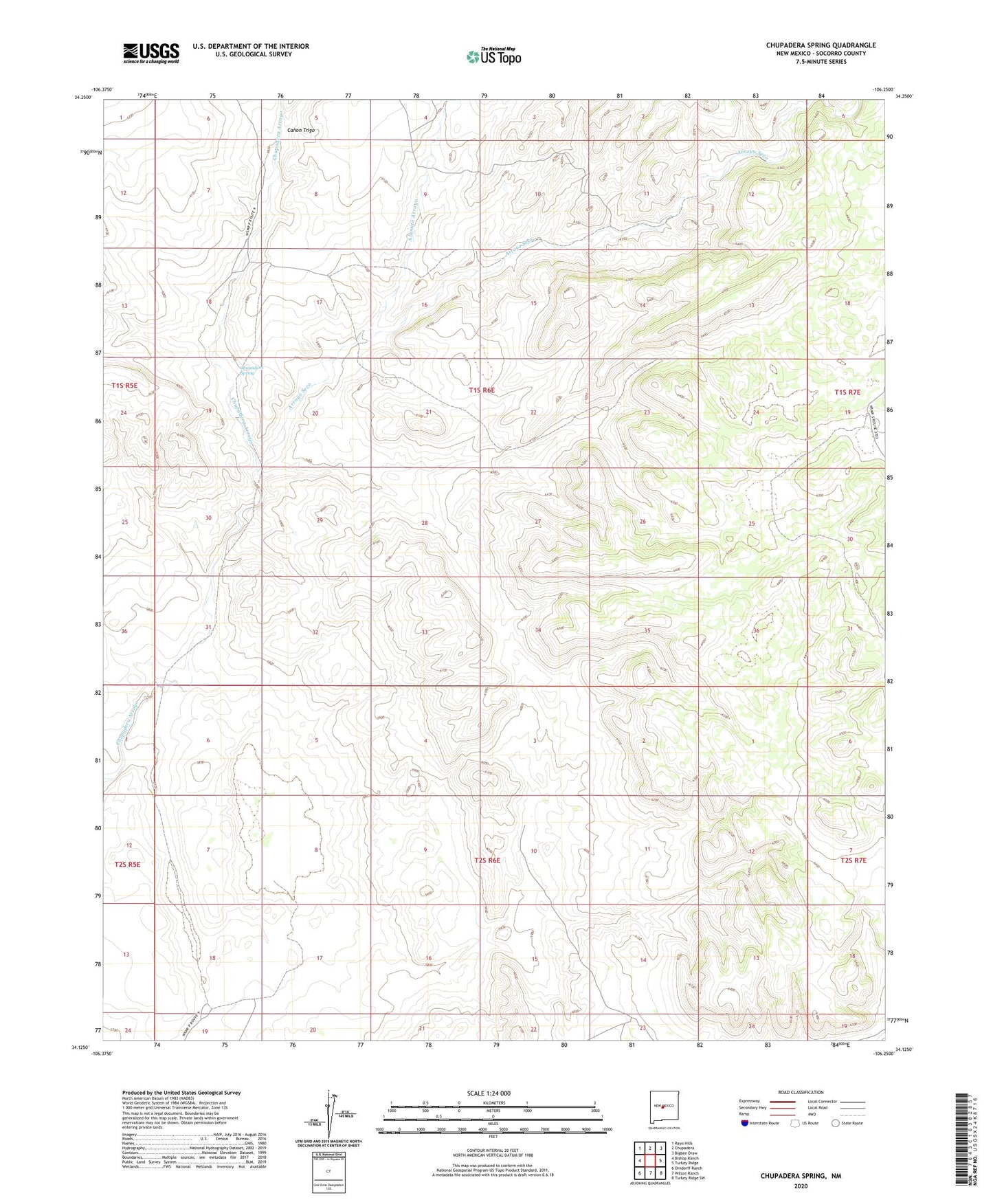 Chupadera Spring New Mexico US Topo Map Image