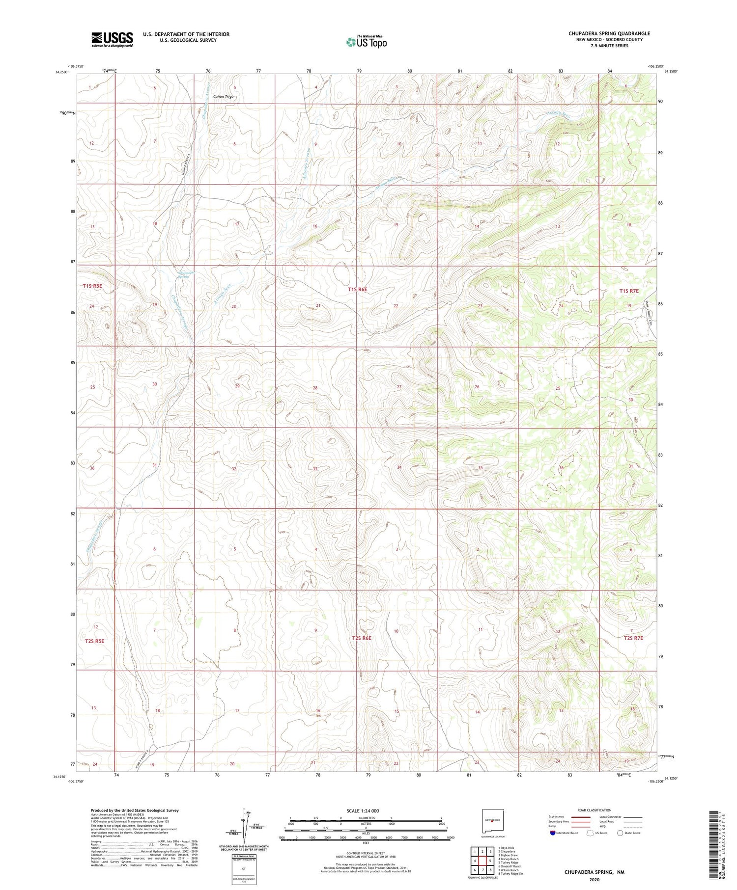 Chupadera Spring New Mexico US Topo Map Image