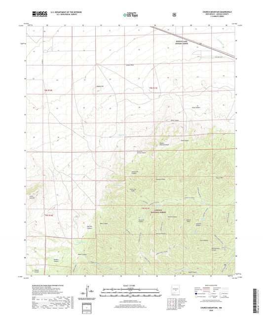 Church Mountain New Mexico US Topo Map Image