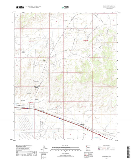 Church Rock New Mexico US Topo Map Image