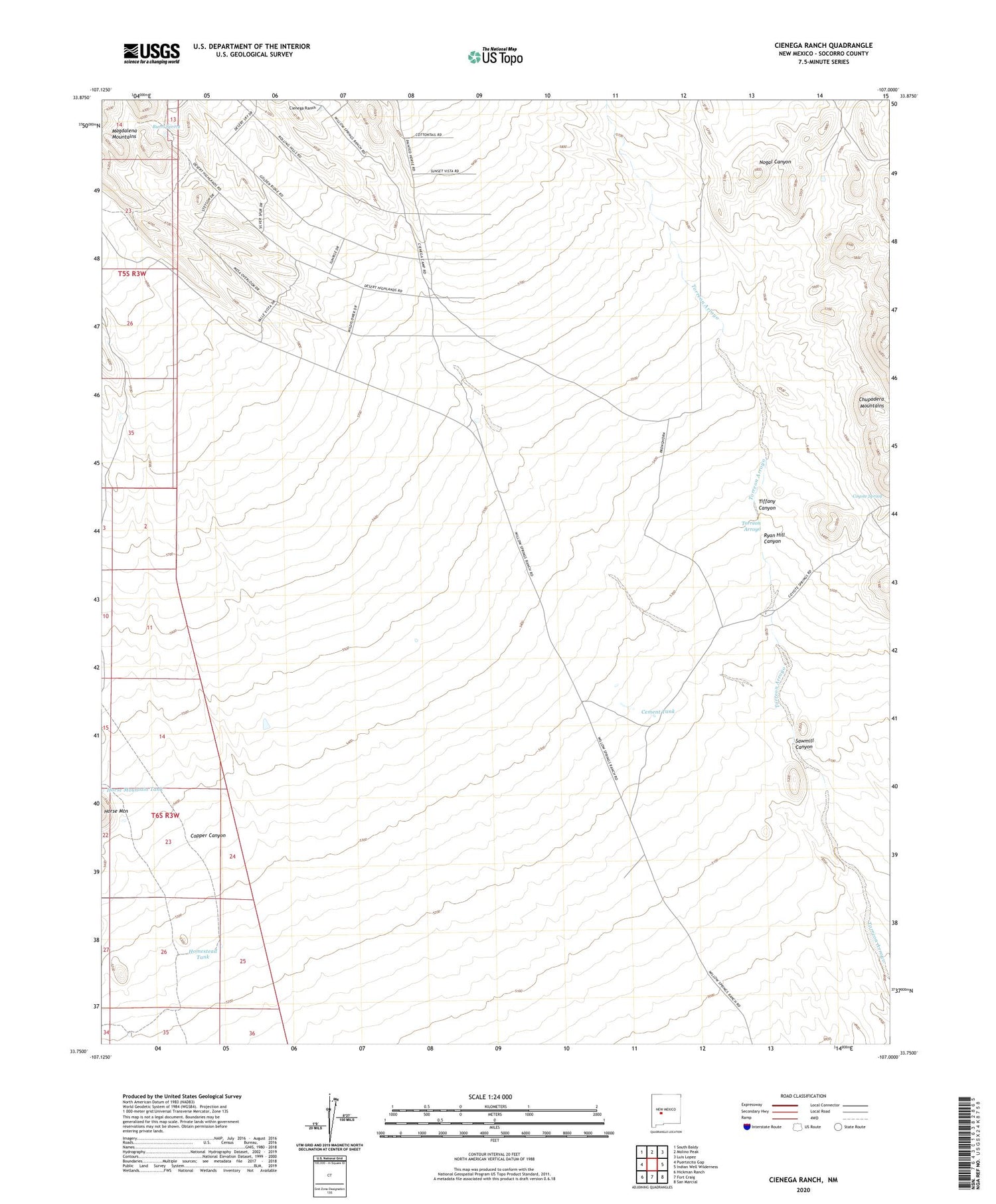 Cienega Ranch New Mexico US Topo Map Image