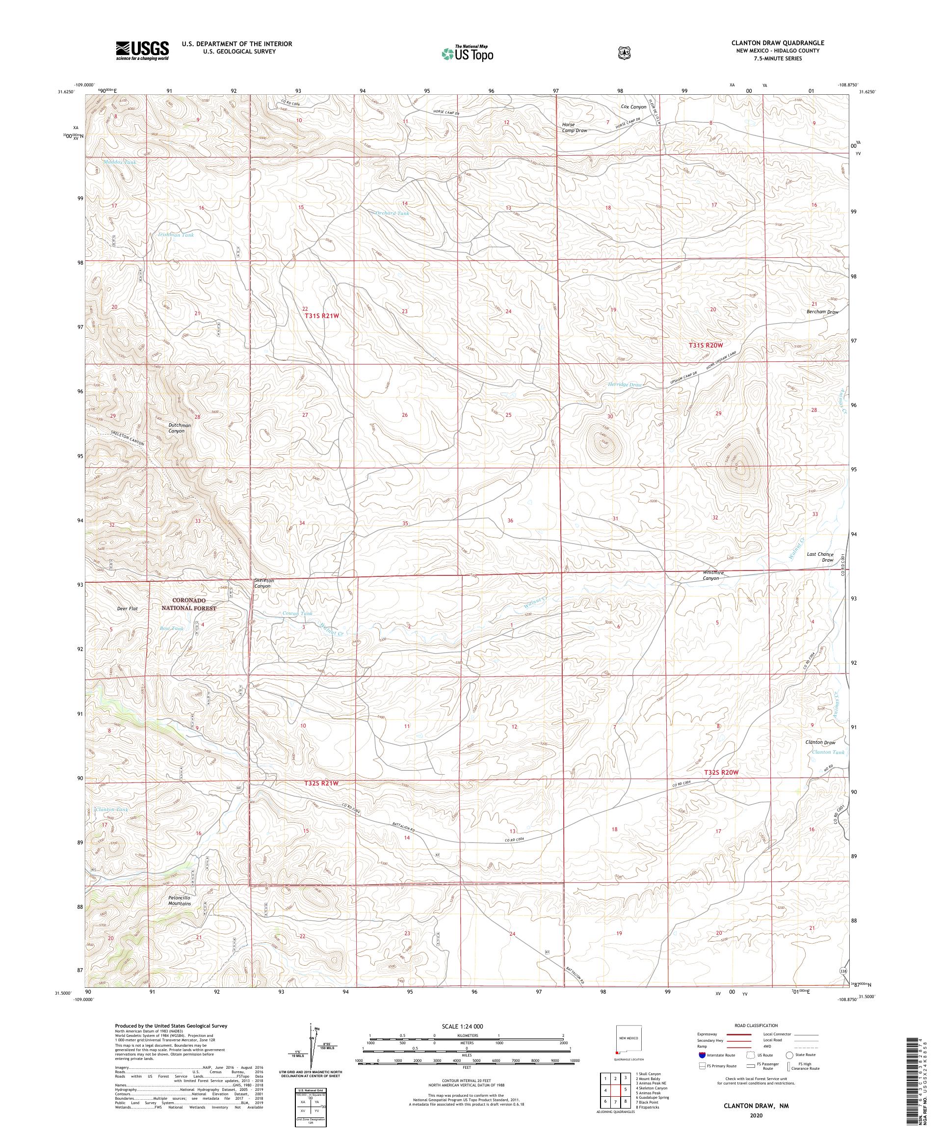 Clanton Draw New Mexico US Topo Map – MyTopo Map Store