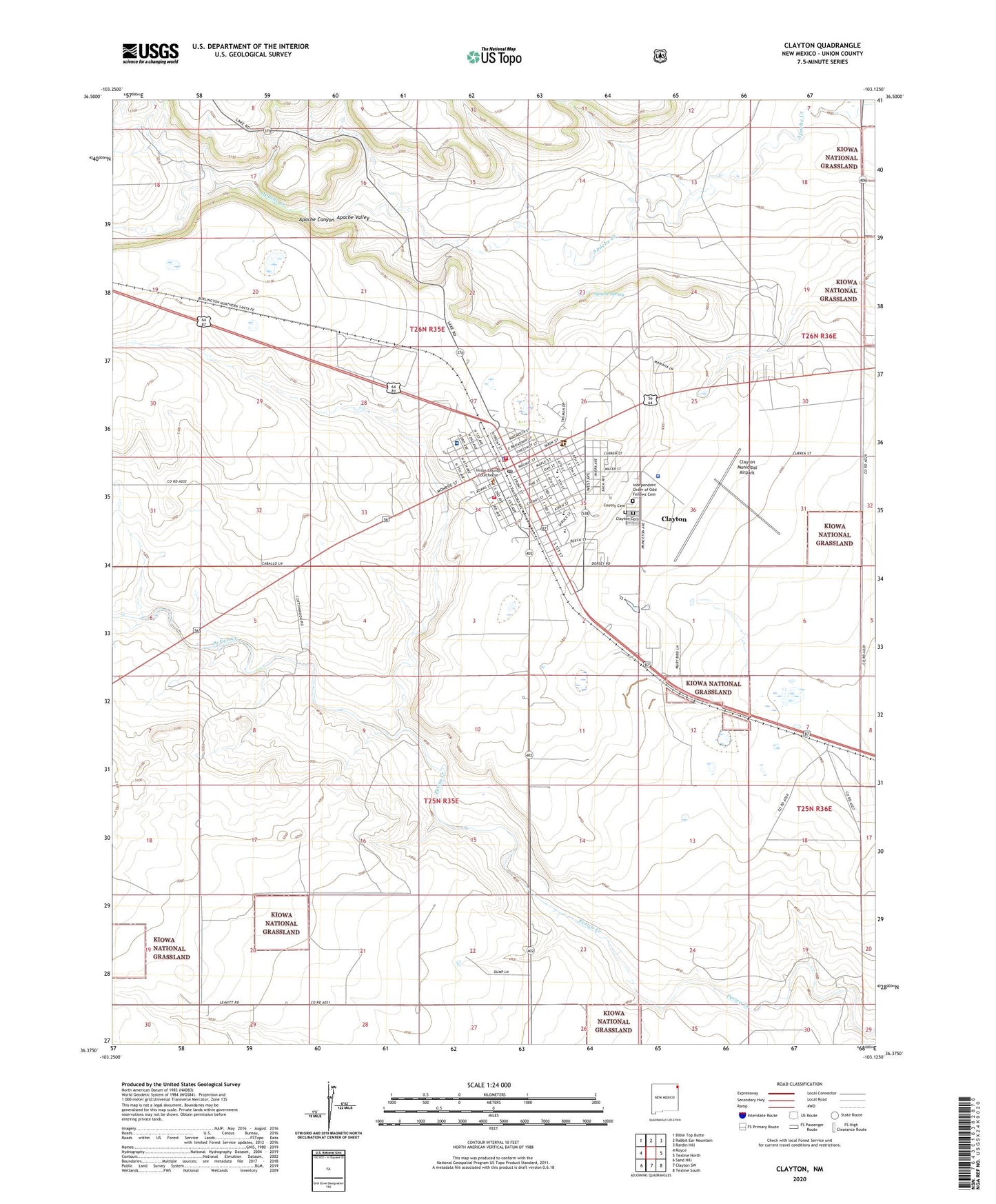 Clayton New Mexico US Topo Map Image