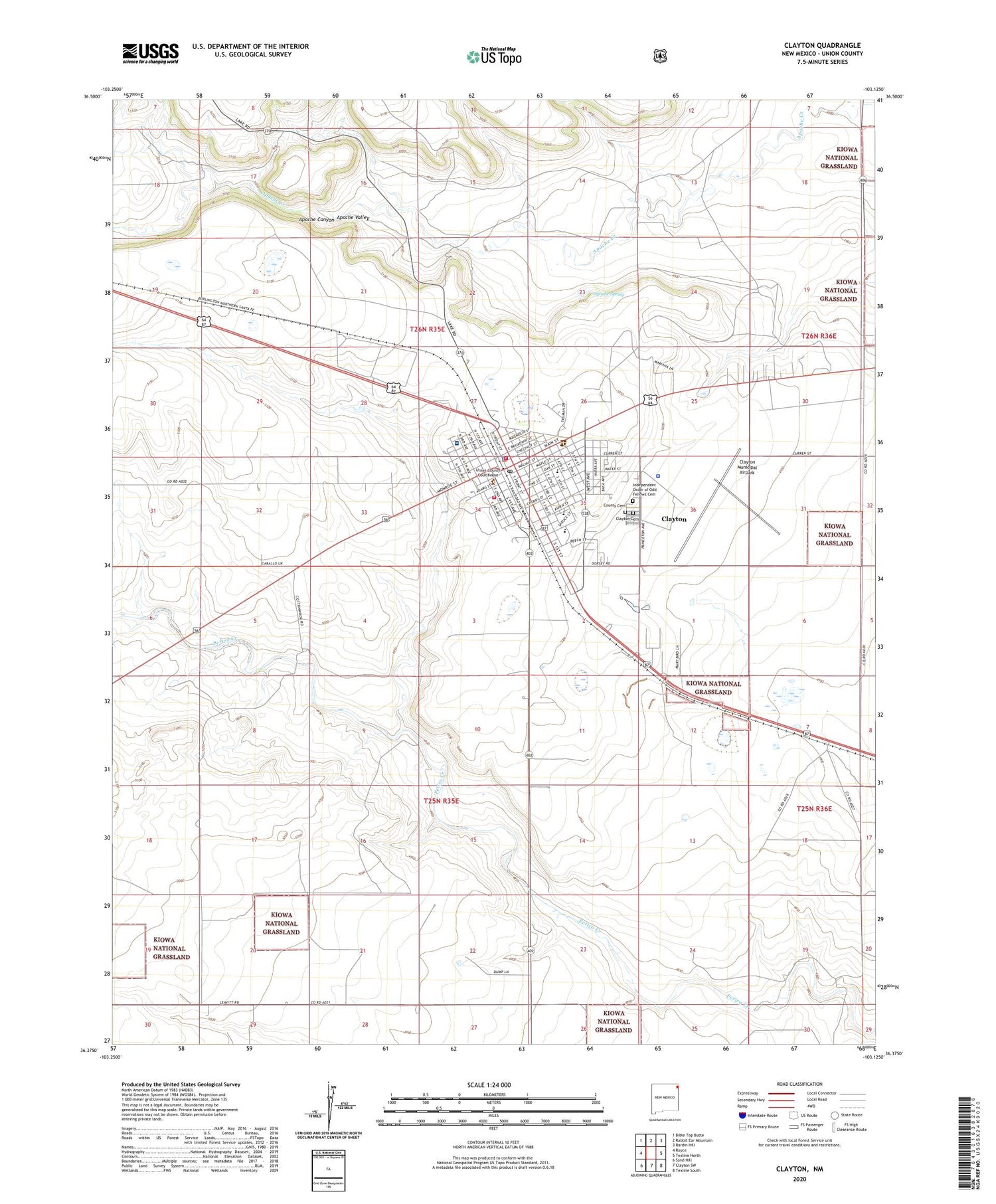 Clayton New Mexico US Topo Map Image