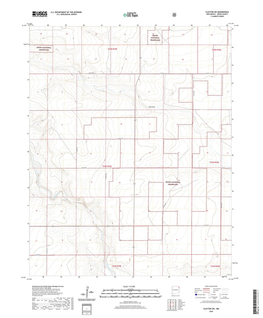 Clayton SW New Mexico US Topo Map Image
