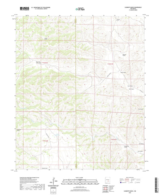 Clements Ranch New Mexico US Topo Map Image