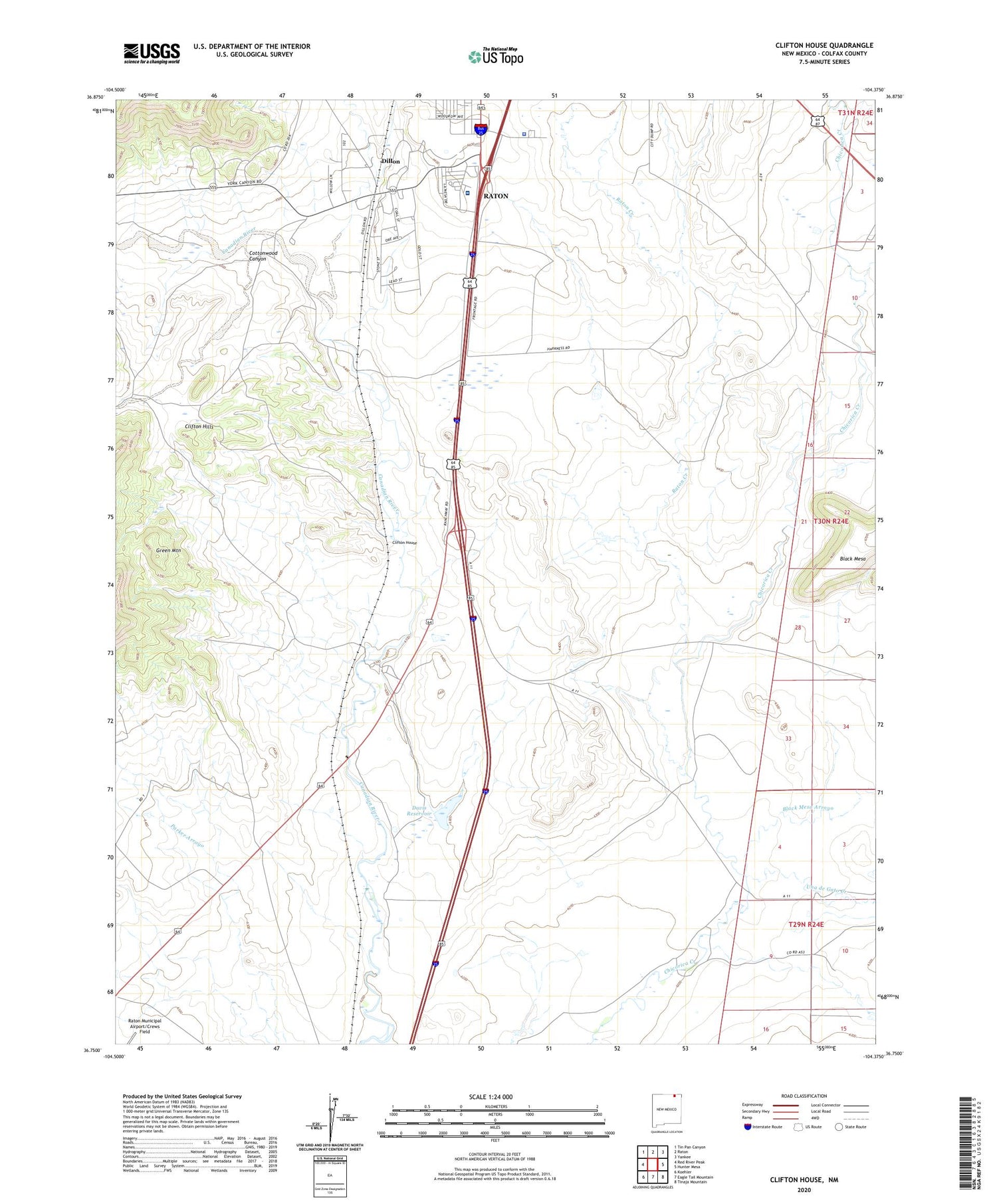 Clifton House New Mexico US Topo Map Image