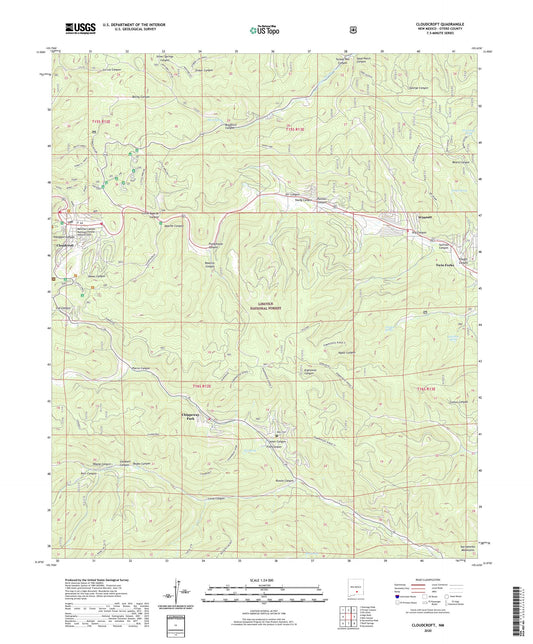 Cloudcroft New Mexico US Topo Map Image