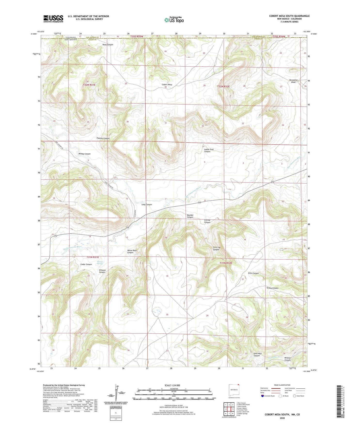 Cobert Mesa South New Mexico US Topo Map Image