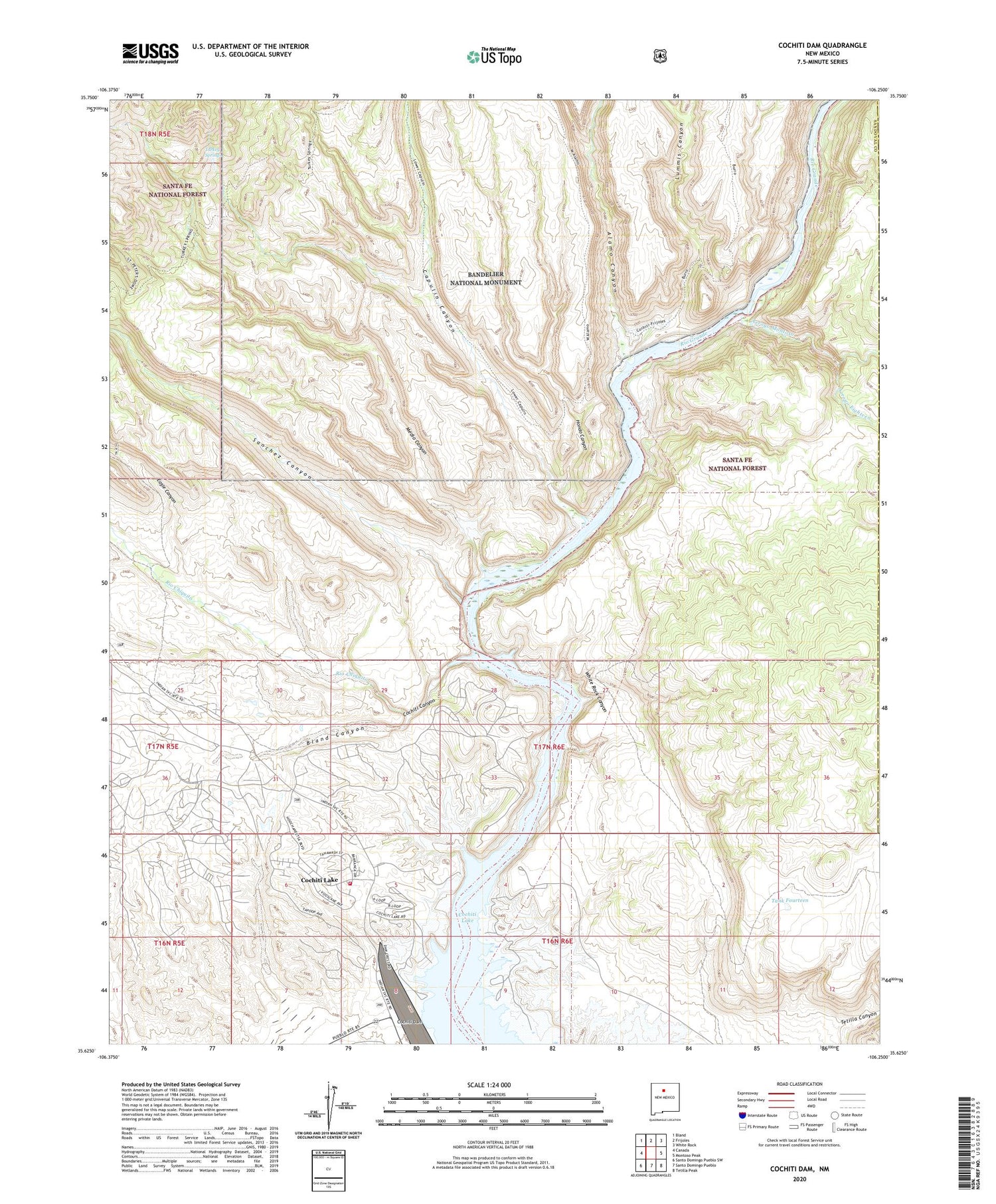 Cochiti Dam New Mexico US Topo Map Image