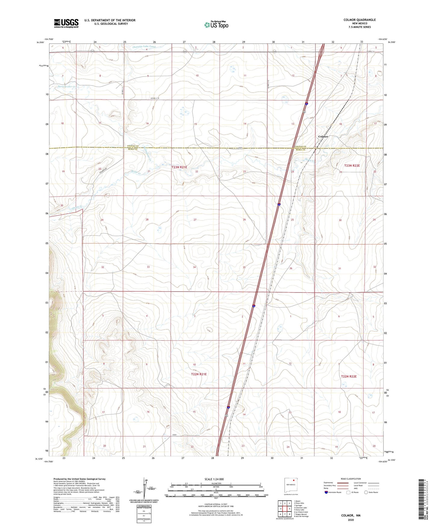 Colmor New Mexico US Topo Map Image