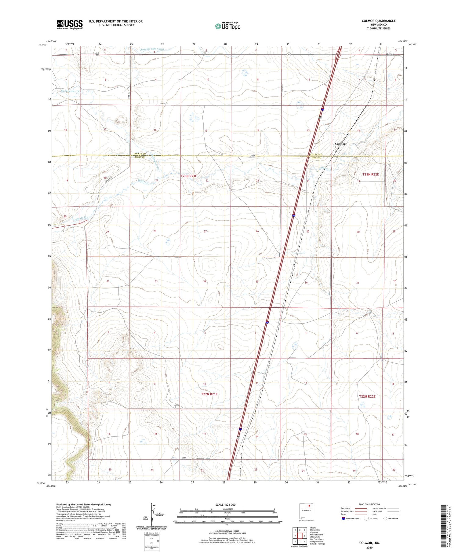 Colmor New Mexico US Topo Map Image
