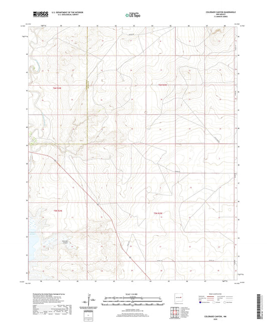 Colorado Canyon New Mexico US Topo Map Image