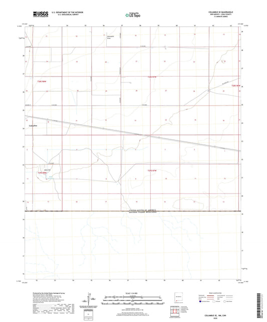 Columbus SE New Mexico US Topo Map Image