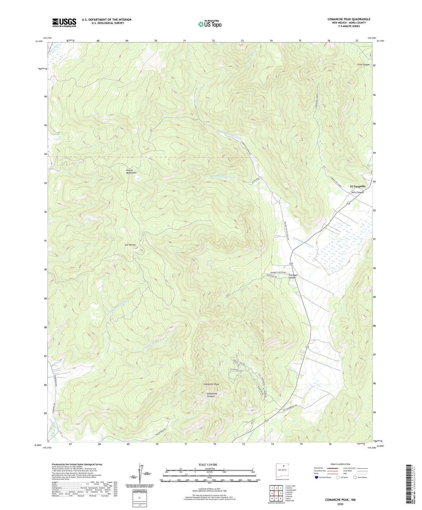 Comanche Peak New Mexico US Topo Map Image