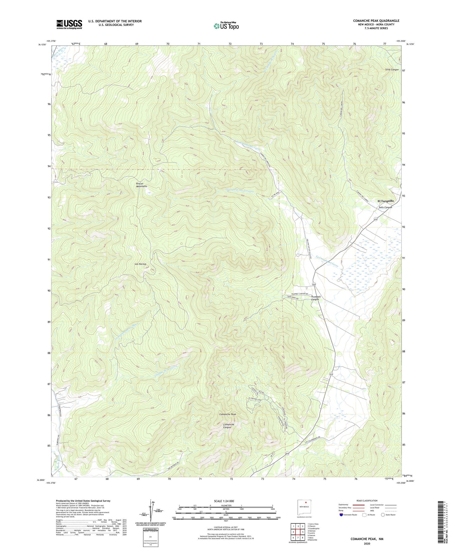 Comanche Peak New Mexico US Topo Map Image