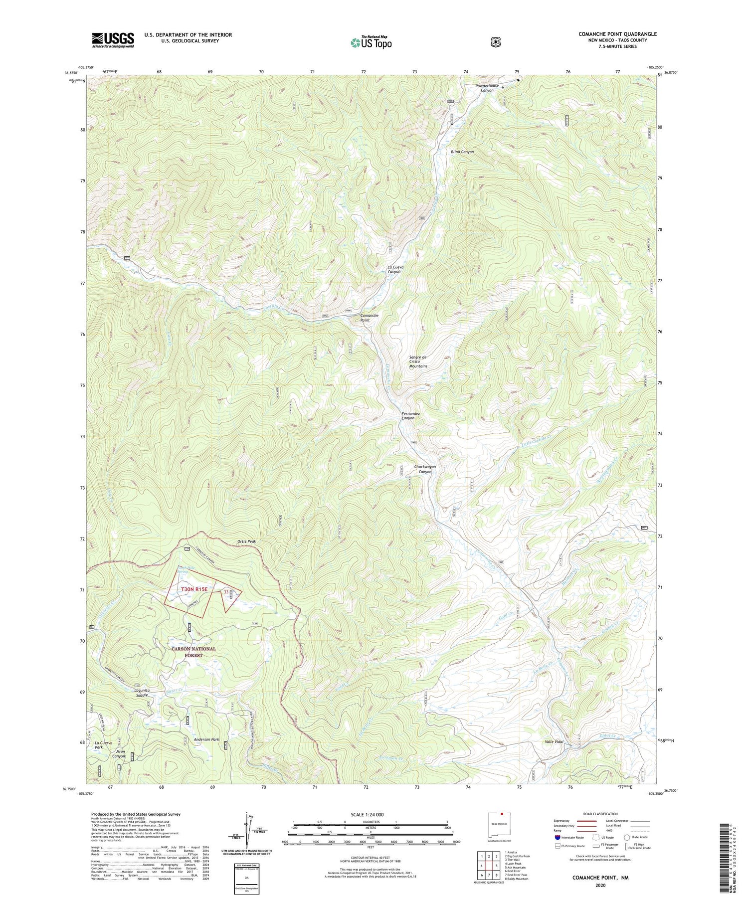 Comanche Point New Mexico US Topo Map Image