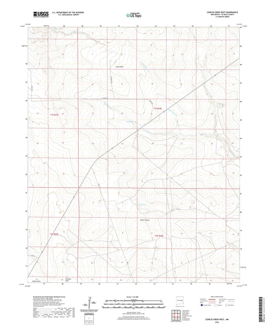 Conejo Creek West New Mexico US Topo Map Image