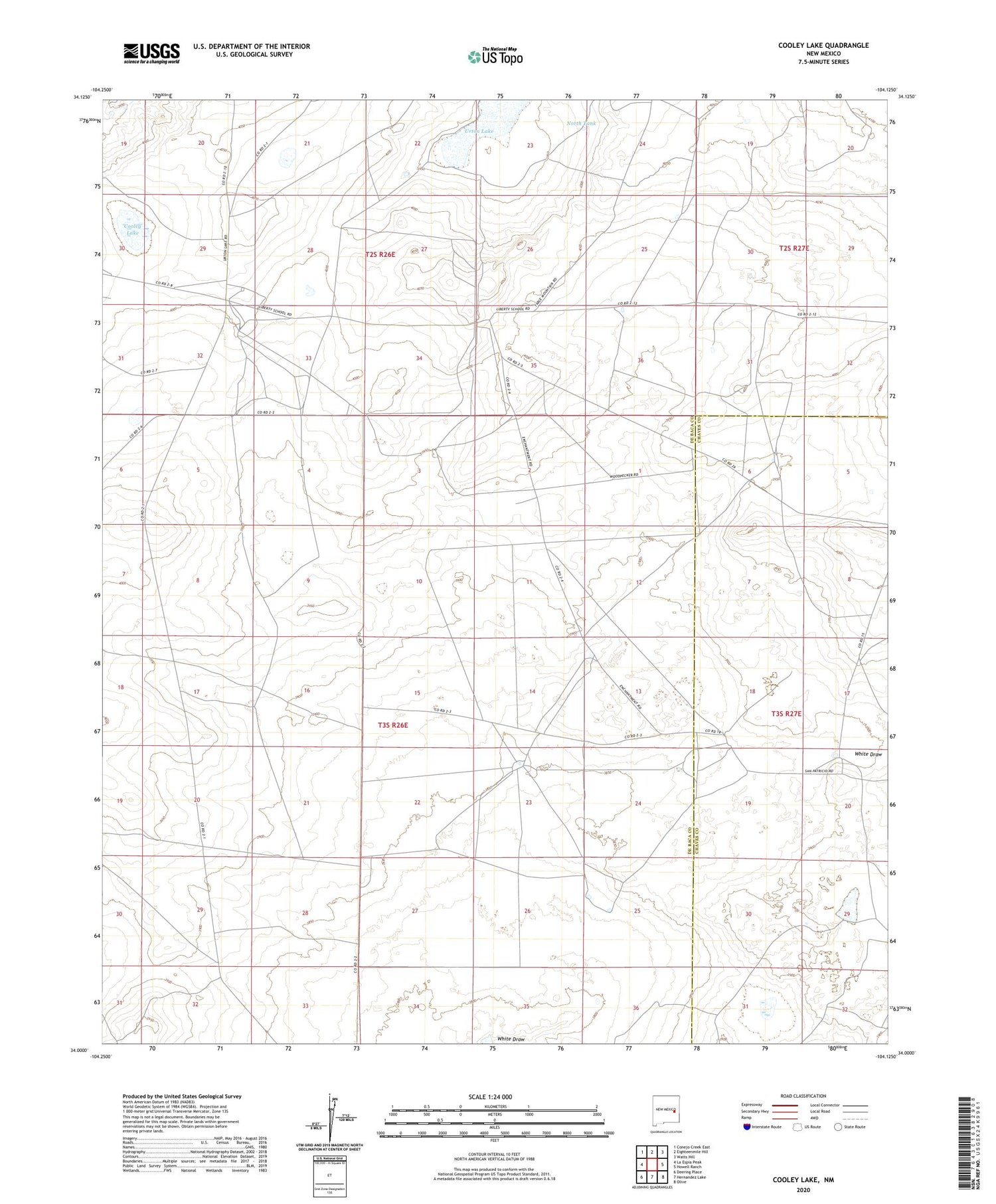 Cooley Lake New Mexico US Topo Map Image