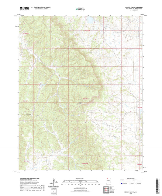 Cordova Canyon New Mexico US Topo Map Image