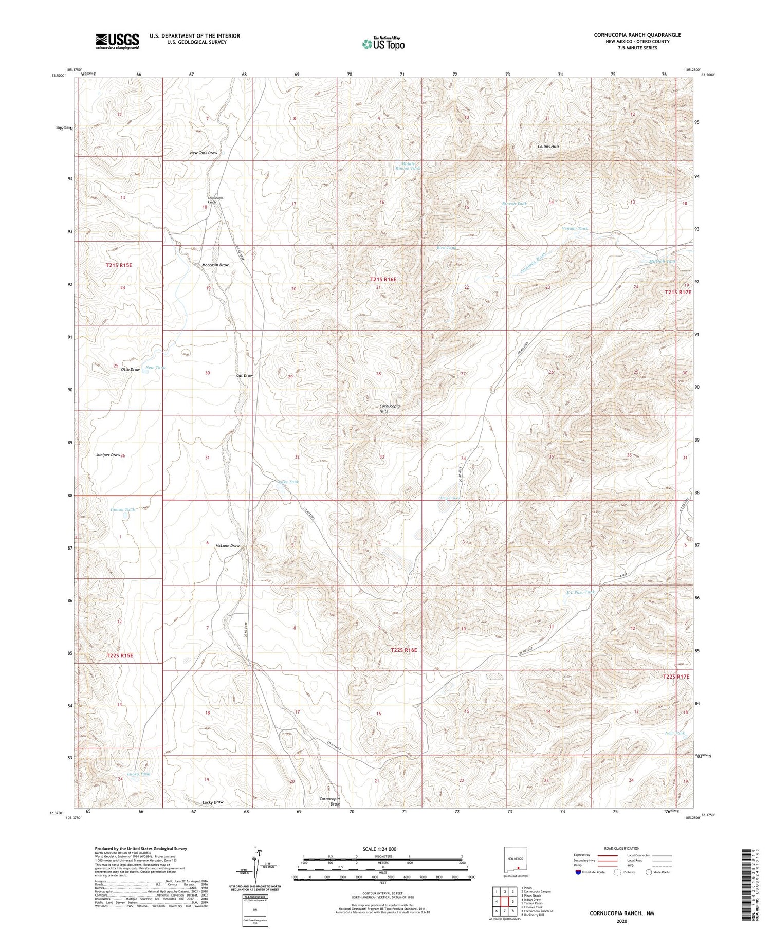 Cornucopia Ranch New Mexico US Topo Map Image