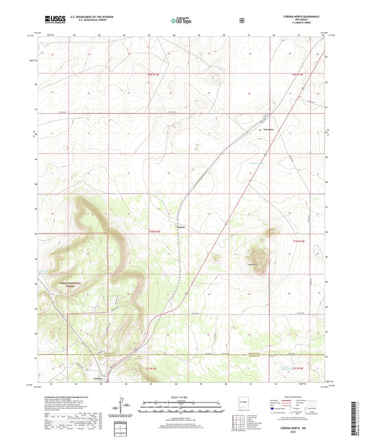 Corona North New Mexico US Topo Map Image