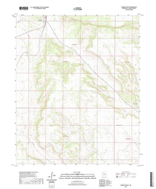 Corona South New Mexico US Topo Map Image