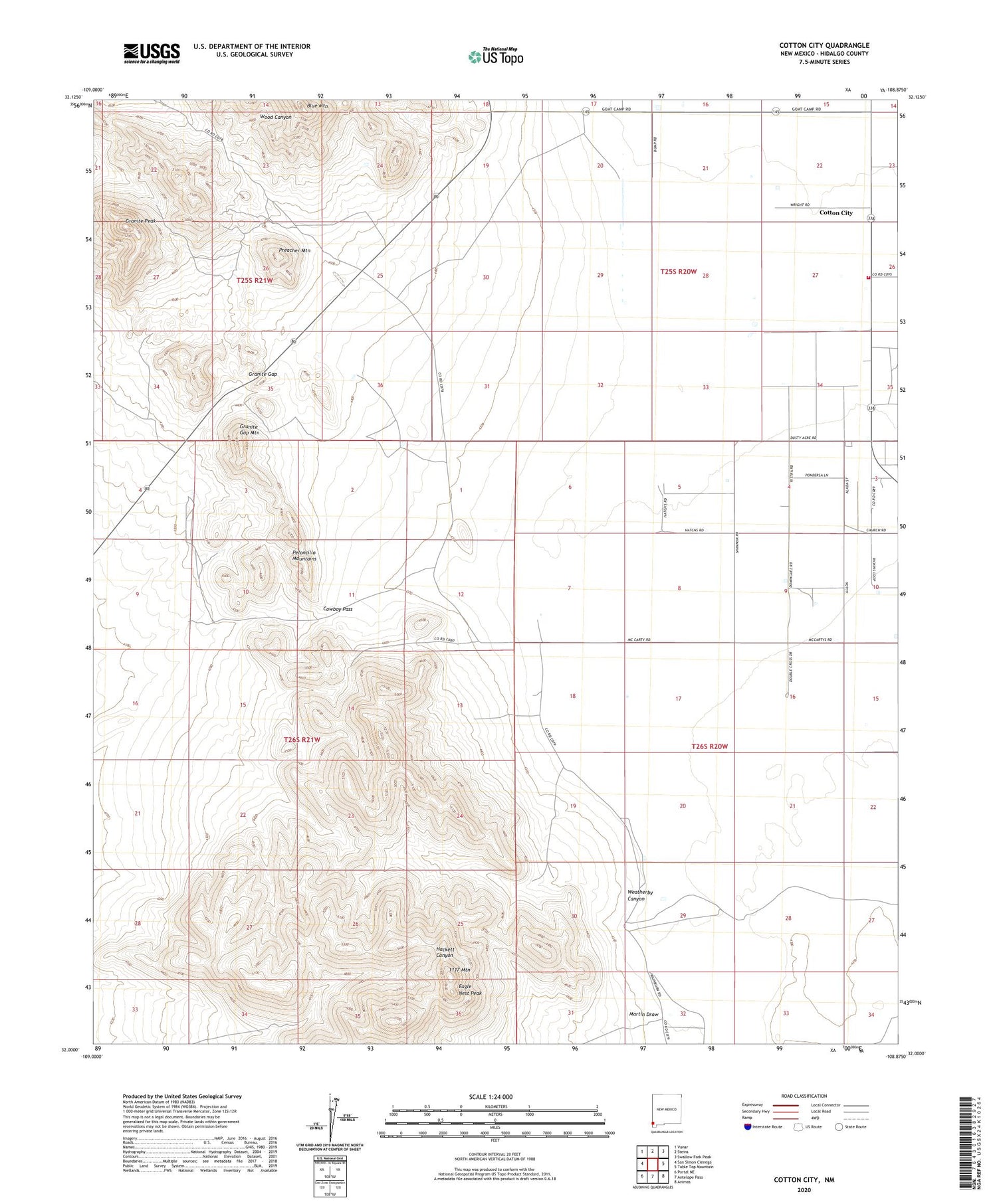 Cotton City New Mexico US Topo Map Image