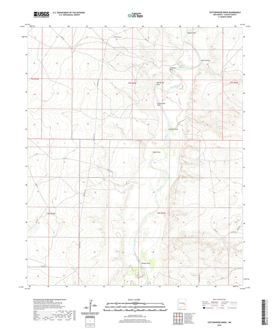 Cottonwood Draw New Mexico US Topo Map Image