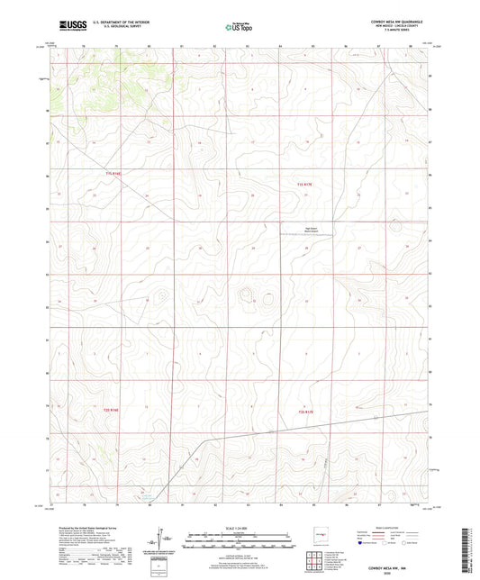 Cowboy Mesa NW New Mexico US Topo Map Image