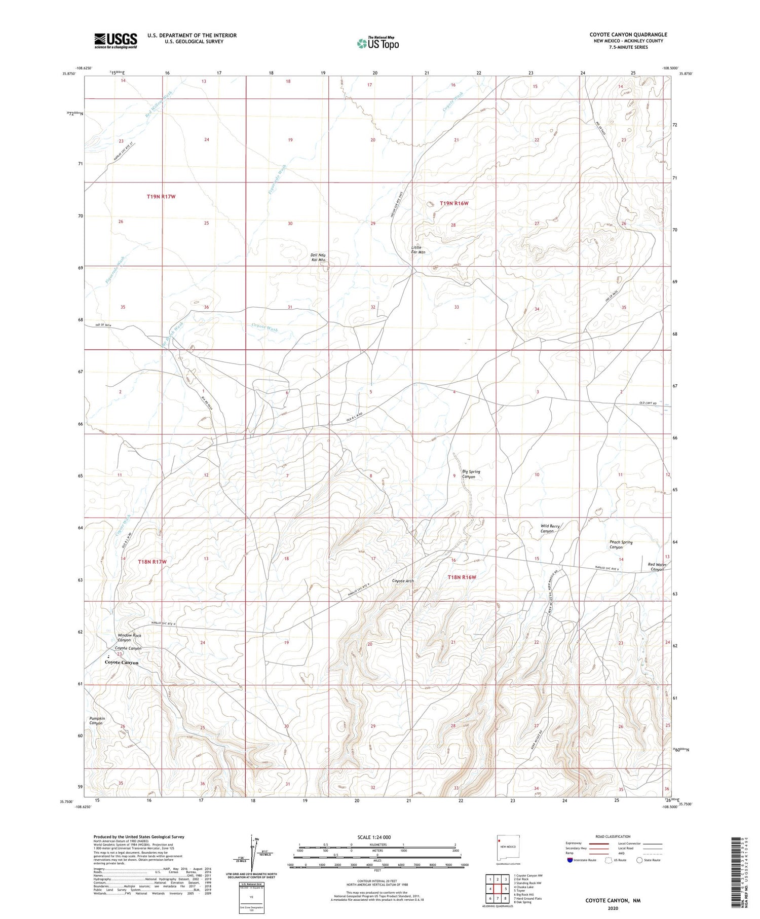 Coyote Canyon New Mexico US Topo Map Image