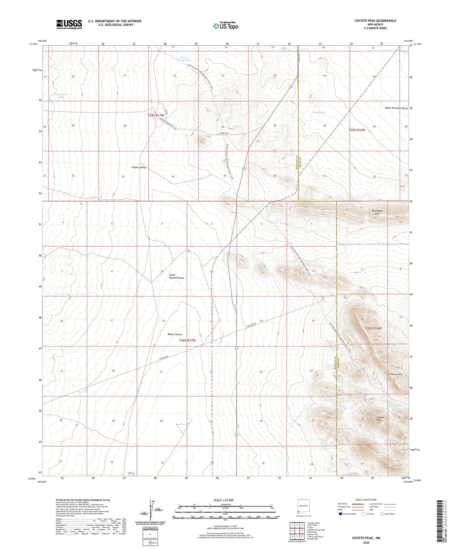 Coyote Peak New Mexico US Topo Map Image