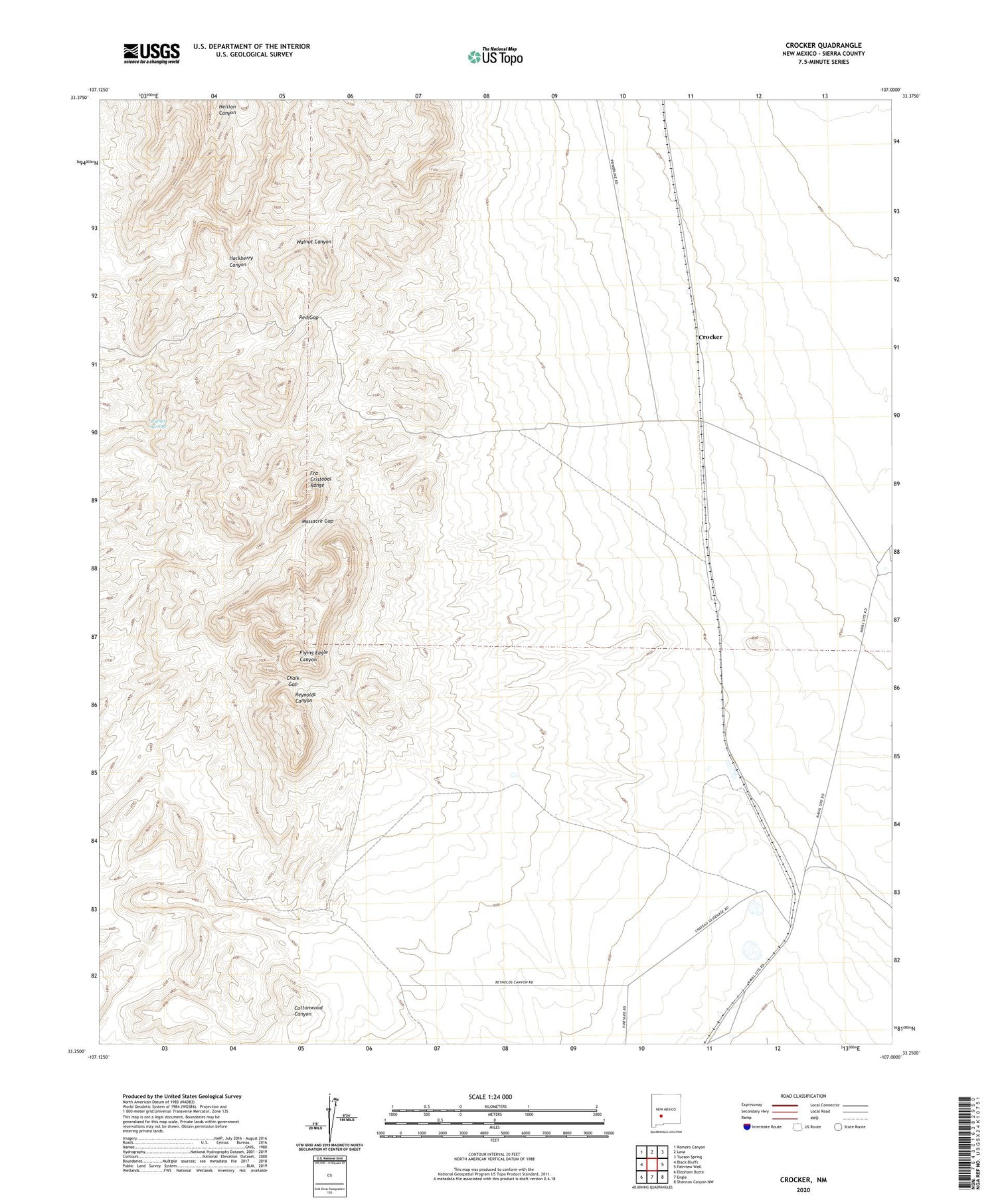 Crocker New Mexico US Topo Map Image