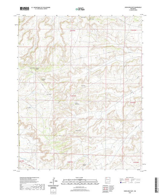Crow Mesa East New Mexico US Topo Map Image