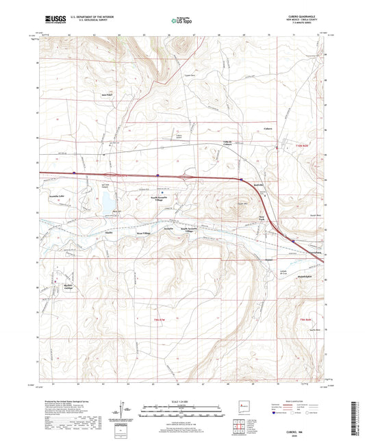 Cubero New Mexico US Topo Map Image